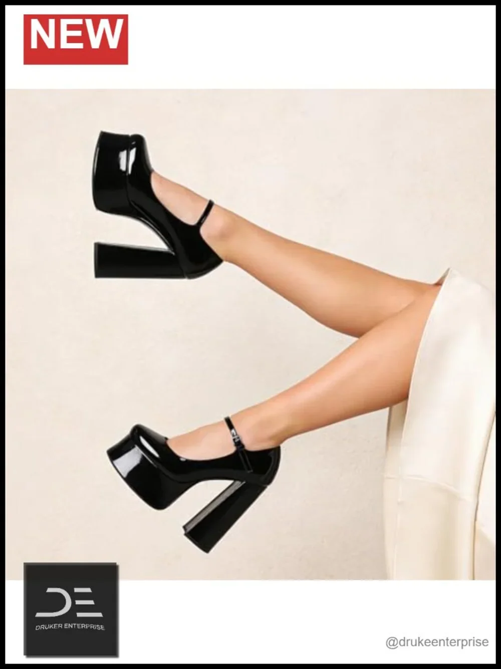 Women's Mary Jane Platform Heels Black Close Toe Chunky Block Pumps